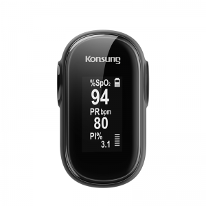 S01W Black Color LED Full Screen Portable Fingertip Blood Oximeter with Full Screen